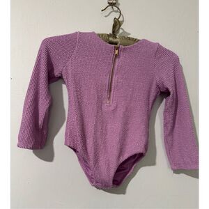 Mumu kids lavander long sleeve one piece textured swim wear 5T